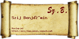 Szij Benjámin névjegykártya