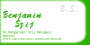 benjamin szij business card