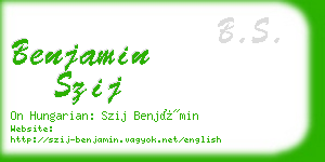 benjamin szij business card